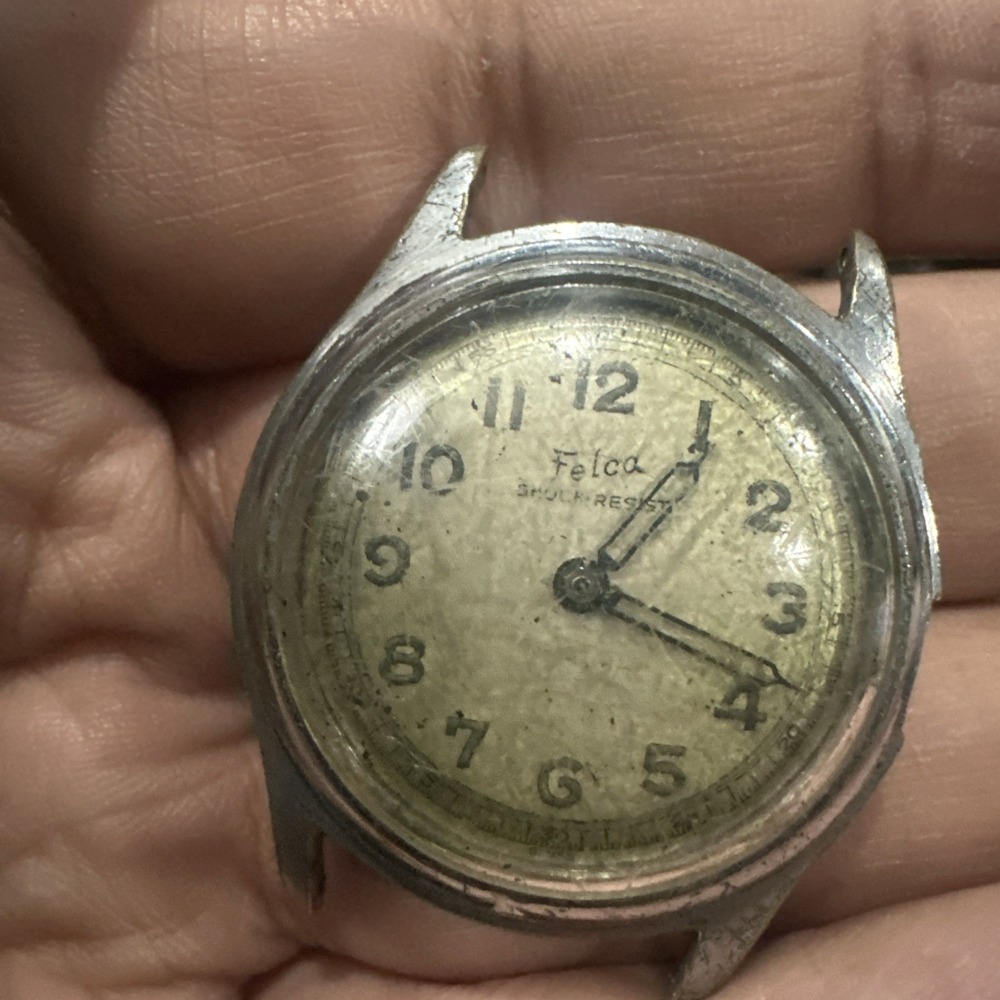 Vintage Felca 228 17 Jewels Swiss Military Style Manual Wind Watch 32mm -Repair